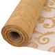 25m x 29cm Organza Roll - Gold Large Flocked Design Print